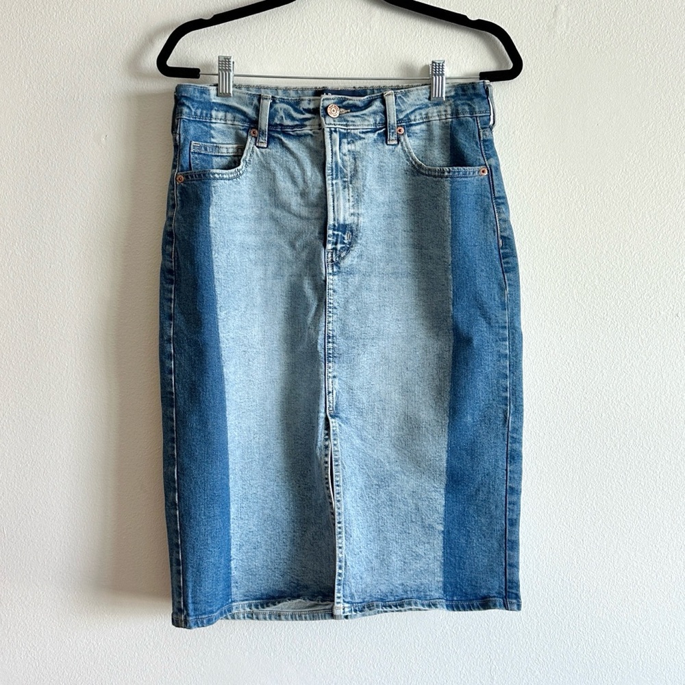 GAP Split Dye Denim Midi Skirt